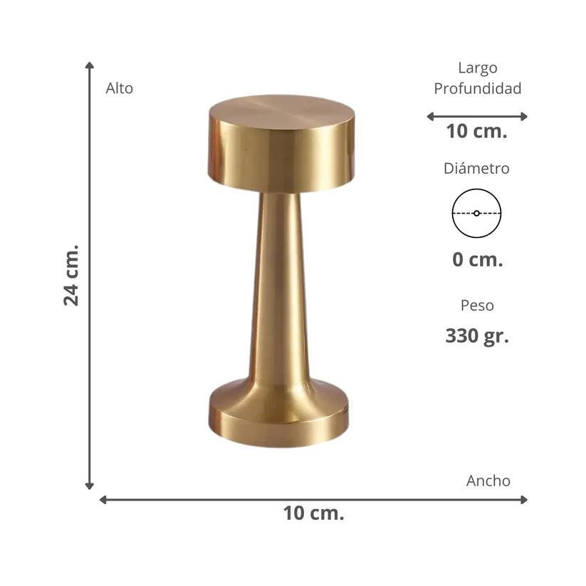 Lampara De Mesa Touch Led Recargable Usb Plateada