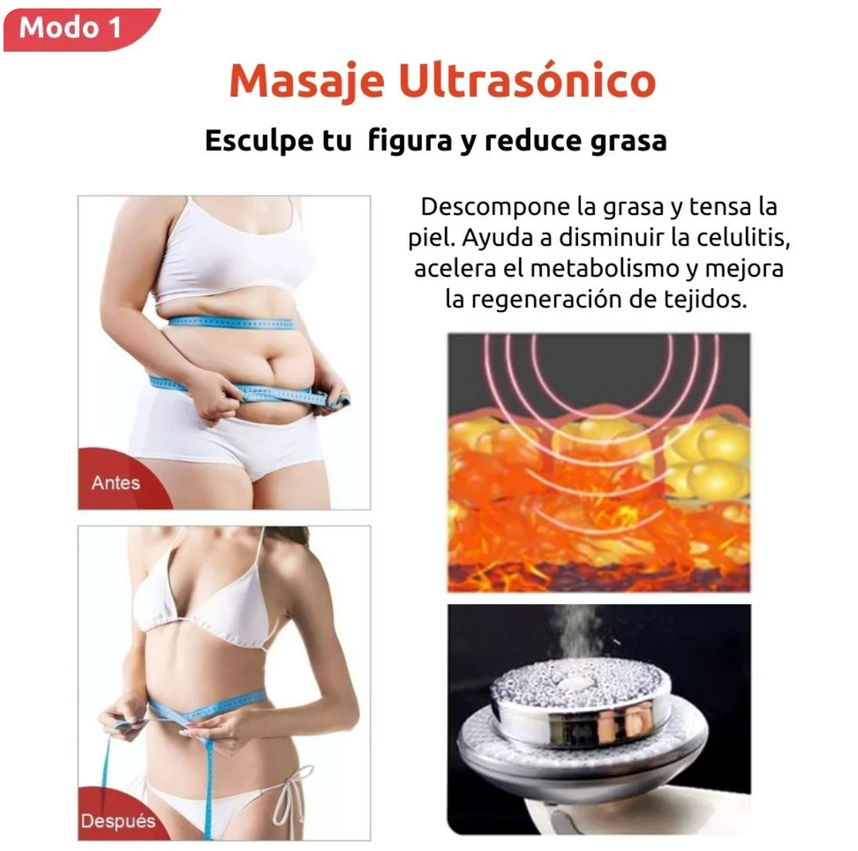 Quemador de Grasa Ultrasonido 3 en 1 LipoSonic - Remodela tu Figura