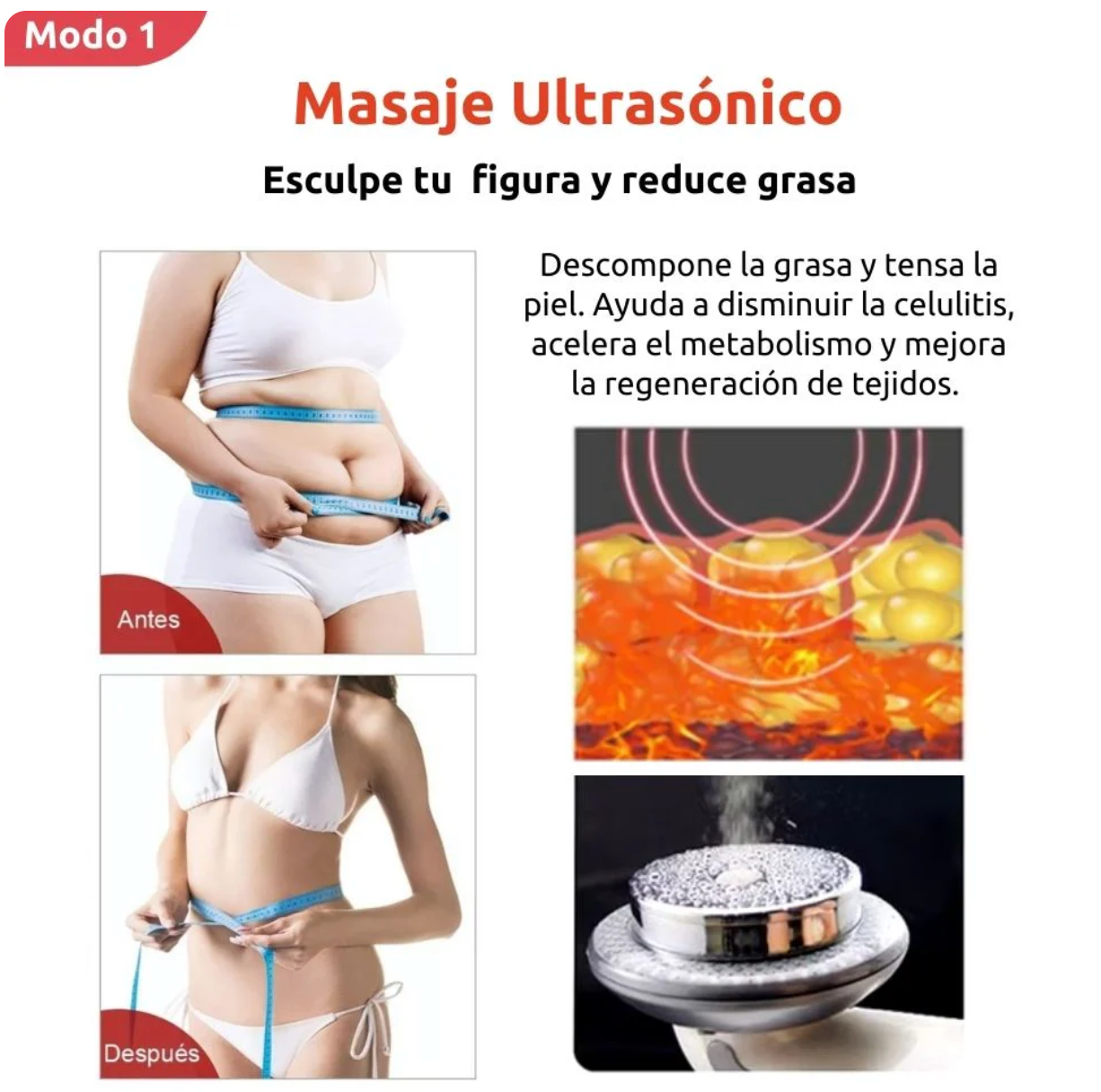 Quemador de Grasa Ultrasonido 3 en 1 LipoSonic